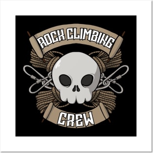 Rock climbing crew Jolly Roger pirate flag Posters and Art